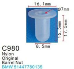 Клипса для крепления внутренней обшивки а/м Рено пластиковая (100шт/уп.)