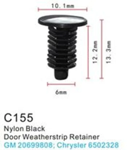 Клипса для крепления внутренней обшивки а/м Крайслер/ Линкольн/ Ленд Ровер пластиковая (100шт/уп.)