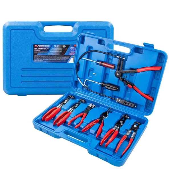 Набор щипцов для снятия и установки хомутов и шлангов 9пр., в кейсе