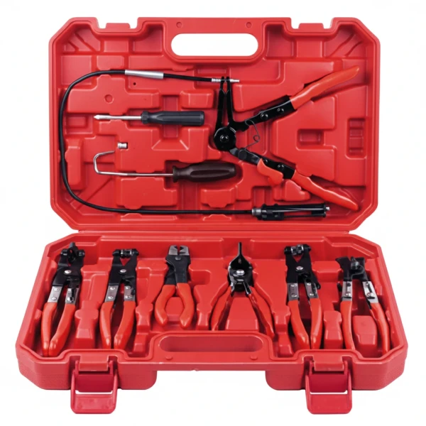 Набор щипцов для снятия и установки хомутов и шлангов 9пр., в кейсе