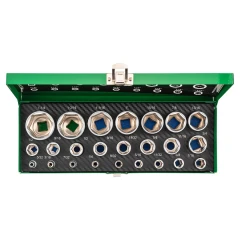 Набор 25пр. дюймовых головок 1/4'', 1/2''