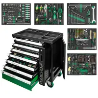 Тележка инструментальная 7-и полочная с набором инструментов 274пр и дополнительной боковой секцией