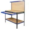 Верстак слесарный (1550х1200х600мм,600х1200-столешница,нагрузка:120кг-столешница,80кг-полка,20кг-выдвиж.полка)