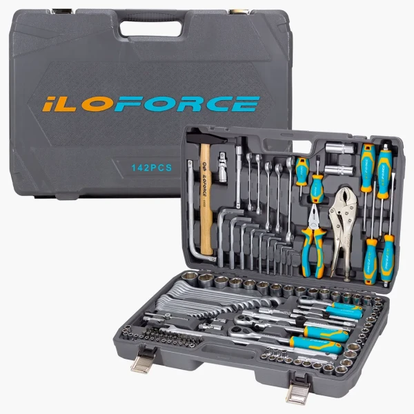 Набор инструментов 142 пр.1/4''3/8''1/2''(6-гр.)(4-32мм)