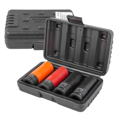 1/2''Набор головок ударных тонкостенных 4 пр.(17,19+17.19 в защитном кожухе ) 6гр.сталь повышенной прочности 440SCM