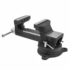 Тиски стальные поворотные с наковальней и съемными губками+захват для труб+захват для труб 5''-125мм