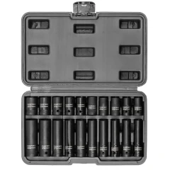 Набор головок 20пр., 1/2''(6гр.) (короткие 38мм/глубокие 78мм: 10-19мм) в пласт.кейсе