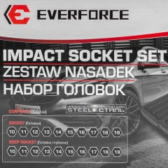 Набор головок 20пр., 1/2''(6гр.) (короткие 38мм/глубокие 78мм: 10-19мм) в пласт.кейсе