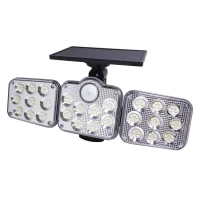 Светильник светодиодный на солнечной батарее с датчиком движения и пультом(138SMD,6500К,t заряда 8ч,t раб 7ч,батарея:3.7V,2400mAh,IP65)