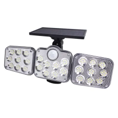 Светильник светодиодный на солнечной батарее с датчиком движения и пультом(138SMD,6500К,t заряда 8ч,t раб 7ч,батарея:3.7V,2400mAh,IP65)