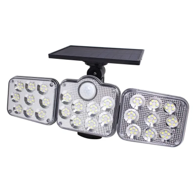 Светильник светодиодный на солнечной батарее с датчиком движения и пультом(138SMD,6500К,t заряда 8ч,t раб 7ч,батарея:3.7V,2400mAh,IP65)