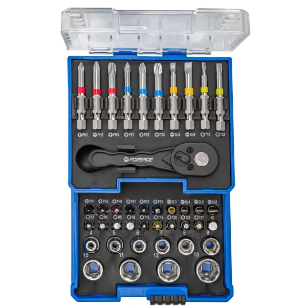 Набор бит и головок с трещоткой 1/4''41 пр.