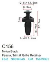 Клипса для крепления внутренней обшивки а/м Крайслер/ Линкольн/ Ленд Ровер пластиковая (100шт/уп.)