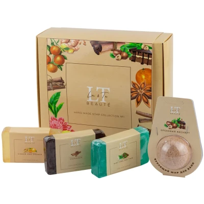 Набор 1( мыло Имбирь и апельсин,Корица.Мята и чайное дерево.)