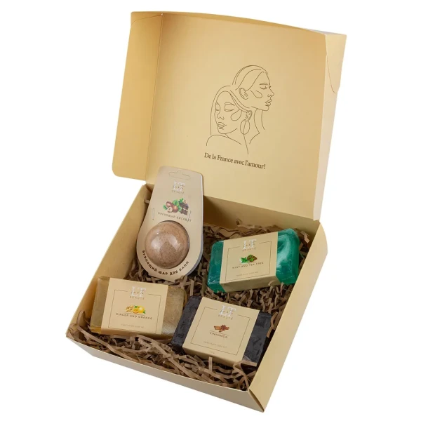 Набор 1( мыло Имбирь и апельсин,Корица.Мята и чайное дерево.)