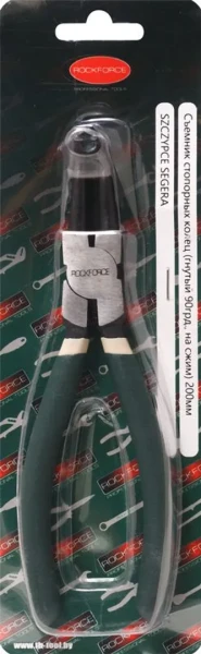 Съемник стопорных колец гнутый на сжим(90°,L-200мм),в блистере