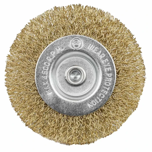 Кордщетка дисковая латунная для дрели 75мм, в блистере