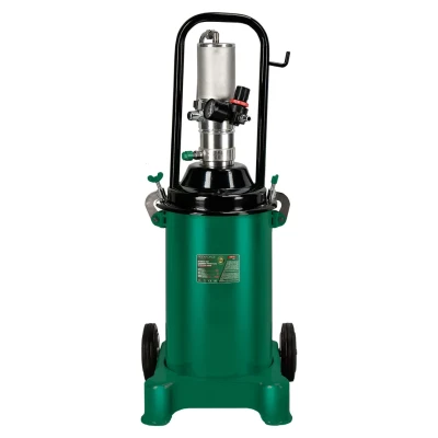 Нагнетатель смазки пневматический перекатной с емкостью 12л(50:1,пр-ть:0-0.85 л/мин, давление смазки:300-400bar,давление воздуха:6-8bar,шланг:4м)