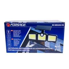 Светильник светодиодный на солнечной батарее с датчиком движения и пультом(COB171,6500К,t заряда 8ч,t раб 7ч,батарея:3.7V,2400mAh,IP65)