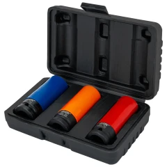 Головки ударные тонкостенные, набор 3пр., 1/2''(6гр.)