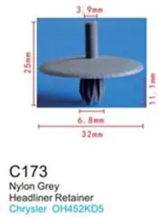 Клипса для крепления внутренней обшивки а/м Крайслер пластиковая (100шт/уп.)