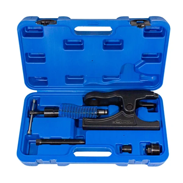 Съемников шаровых опор с гидравлическим винтом 10т(размер зева: 35мм, раскрытие до 100мм), в кейсе