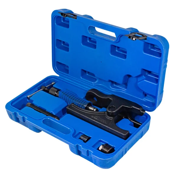 Съемников шаровых опор с гидравлическим винтом 10т(размер зева: 35мм, раскрытие до 100мм), в кейсе