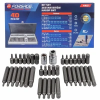 Набор бит с битодержателями 40пр.(70/35,T20-Т55, H4-H12, M5-M12) в железном кейсе