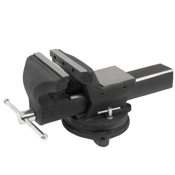 Тиски стальные поворотные с наковальней и съемными губками+захват для труб+захват для труб 7''-175мм