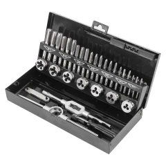 Набор метчиков и плашек 32 пр(М3х0.5,М4х0.7,М5х0.8,М6х1,М8х1.25,М10х1.5,М12х1.75), в металлическом кейсе