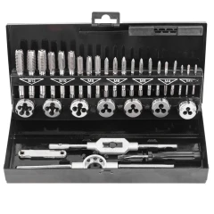 Набор метчиков и плашек 32 пр(М3х0.5,М4х0.7,М5х0.8,М6х1,М8х1.25,М10х1.5,М12х1.75), в металлическом кейсе