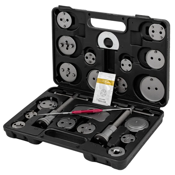 Набор для обслуживания тормозных цилиндров 22пр. (привод с правостор./левостор. резьбой) в кейсе + крючок для демонтажа сальников, графит. смазка