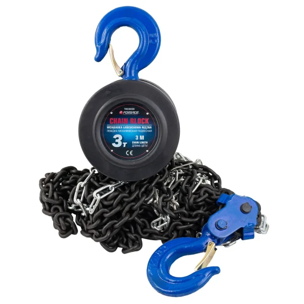 Лебедка механическая подвесная с фиксацией цепи натяжения, 3т (длина цепи - 3м)