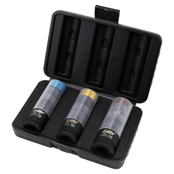 Набор головок ударных глубоких тонкостенных в защитном кожухе 3пр. 1/2''(6-гр.)