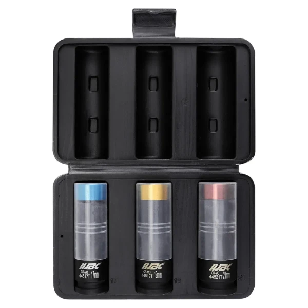 Набор головок ударных глубоких тонкостенных в защитном кожухе 3пр. 1/2''(6-гр.)