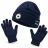 Шапка 20х22см (цвет: темно-синий)+перчатки