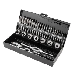 Набор метчиков и плашек, 32(М3х0.5,М4х0.7,М5х0.8,М6х1.0,М8х1.25,М10х1.5,М12х1.75) пр в металлическом кейсе