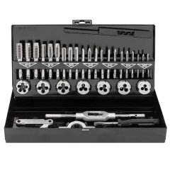 Набор метчиков и плашек, 32(М3х0.5,М4х0.7,М5х0.8,М6х1.0,М8х1.25,М10х1.5,М12х1.75) пр в металлическом кейсе