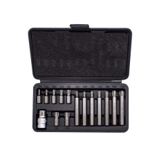 Набор бит TORX с битодержателем,15пр. 1/2''(L: 30/75мм, Т20,Т25,Т30,Т40,Т45,Т50,Т55)