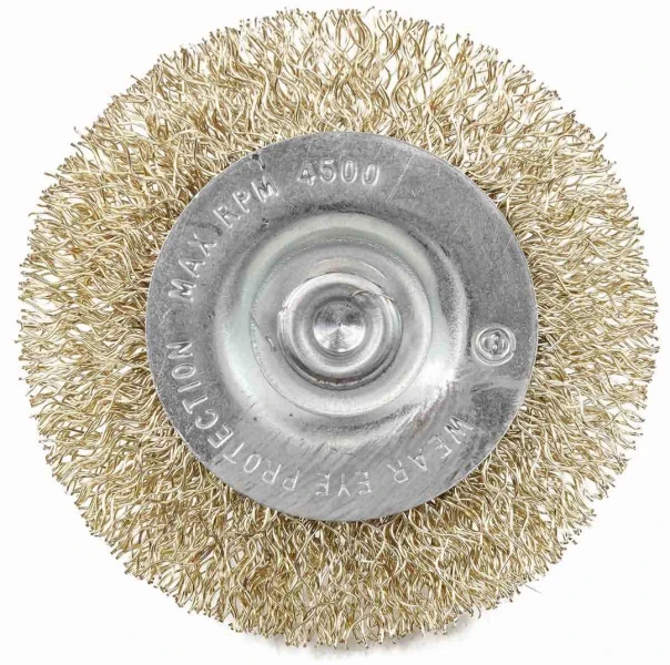 Кордщетка дисковая латунная для дрели 65мм, в блистере