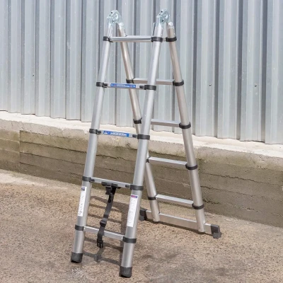 Лестница-стремянка телескопическая алюм. бытовая 1.6+1.6м (5+5 ступ.)