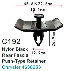 Клипса для крепления внутренней обшивки а/м Крайслер пластиковая (100шт/уп.)