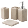 Набор для ванной комнаты 4пр. (мыльница, дозатор для мыла, подставка для зубных щеток, подставка для косметических аксессуаров)