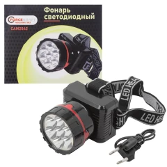Фонарь светодиодный налобный аккумуляторный (12500К,4В,500Ма,зарядка-12ч,рабочее время-7ч)