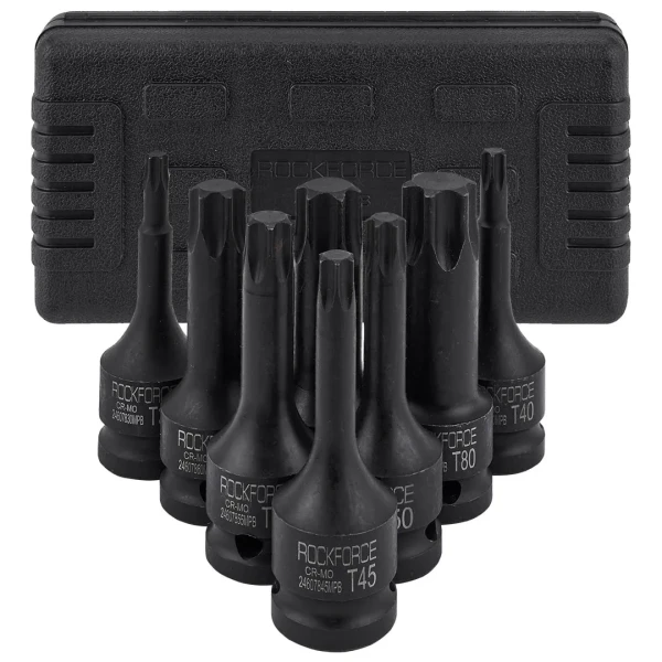 Набор головок-бит TORX ударных 1/2'', 8пр.(Т30,40,45,50,55,60,70,80),в кейсе