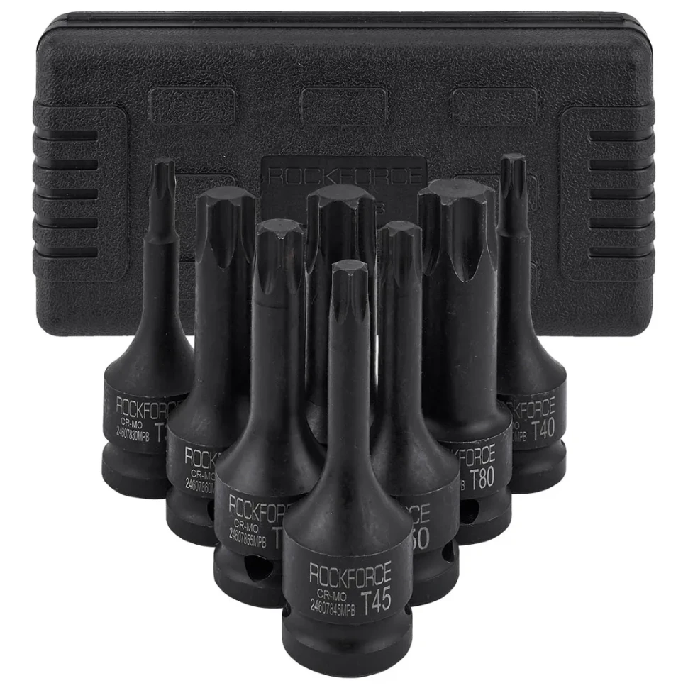 Набор головок-бит TORX ударных 1/2'', 8пр.(Т30,40,45,50,55,60,70,80),в кейсе