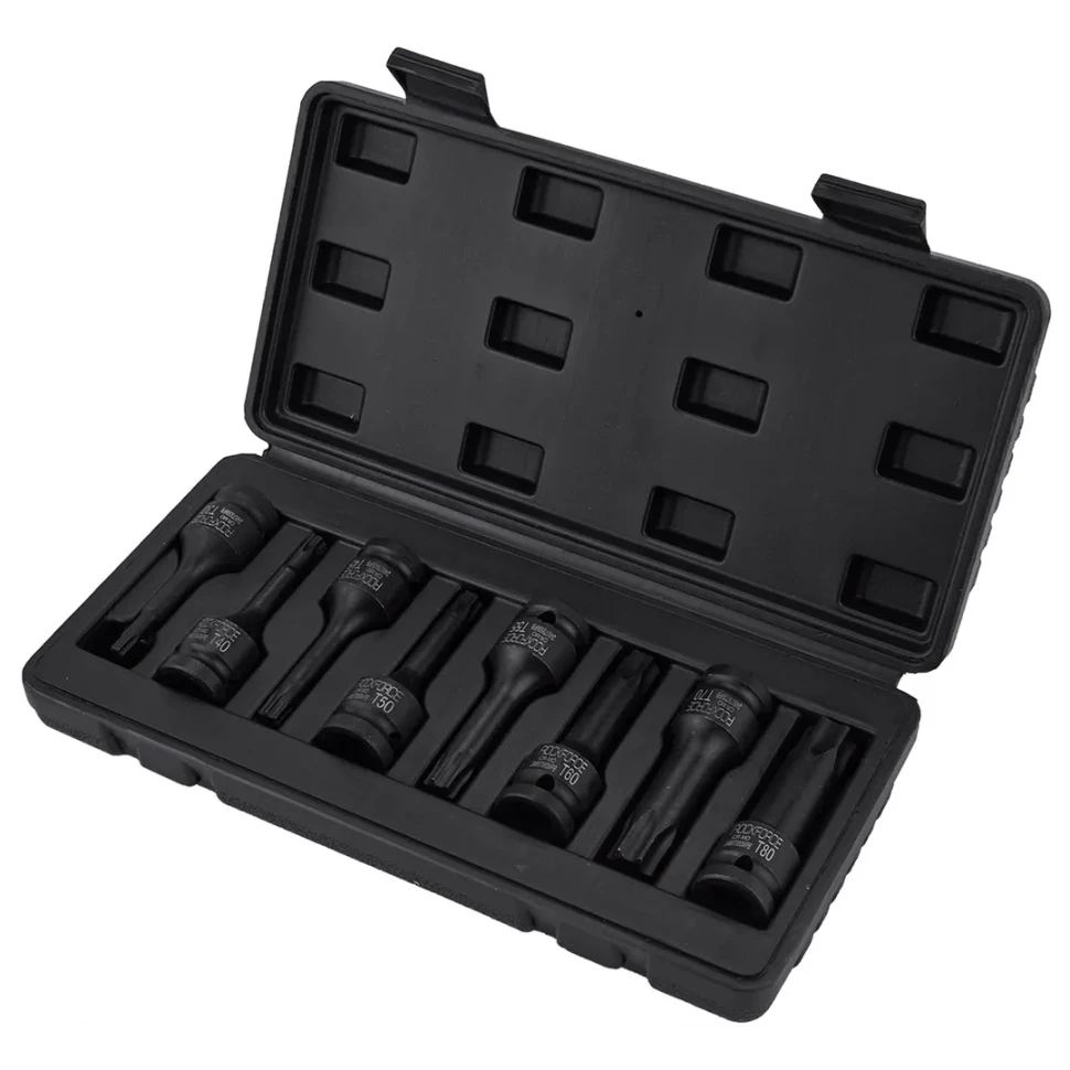 Набор головок-бит TORX ударных 1/2'', 8пр.(Т30,40,45,50,55,60,70,80),в кейсе