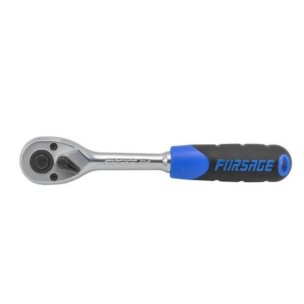 Трещотка реверсивная с резиновой ручкой 1/4''(L-150мм, 72зуб)