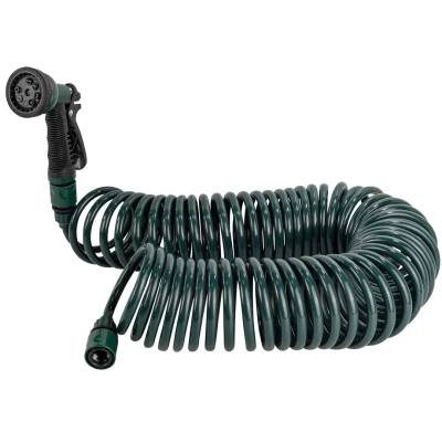 Шланг винтовой садовый с пистолетом-распылителем 15м