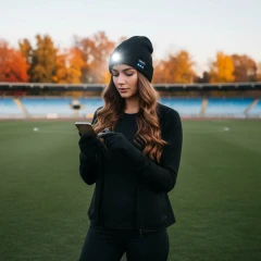 Шапка 20х22см (цвет: черный)+перчатки